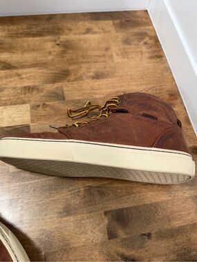 Vans | Shoes | Vans Otw Brown Leather Hightop Sneakers Video In Listing ...